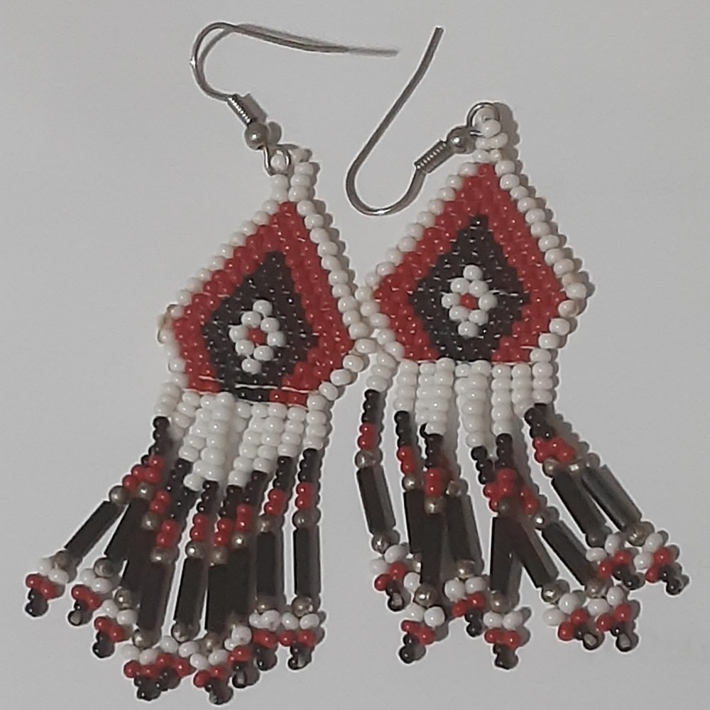 Hook Earrings Seed Bead Native Style Dangles